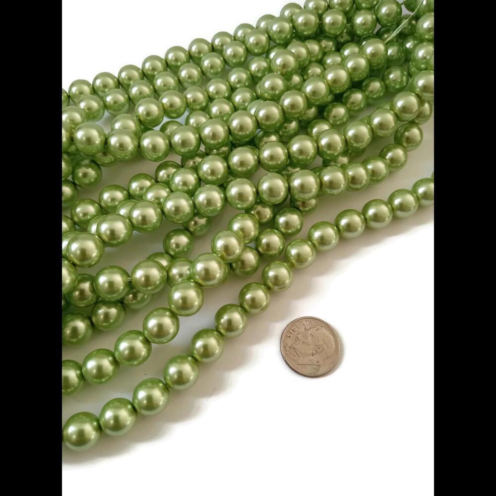 Quality Czech Chrysolite Glass Pearl Beads 10mm